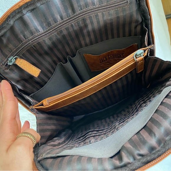 Jack Georges Leather Voyager Small Convertible Backpack - Picture 8 of 9